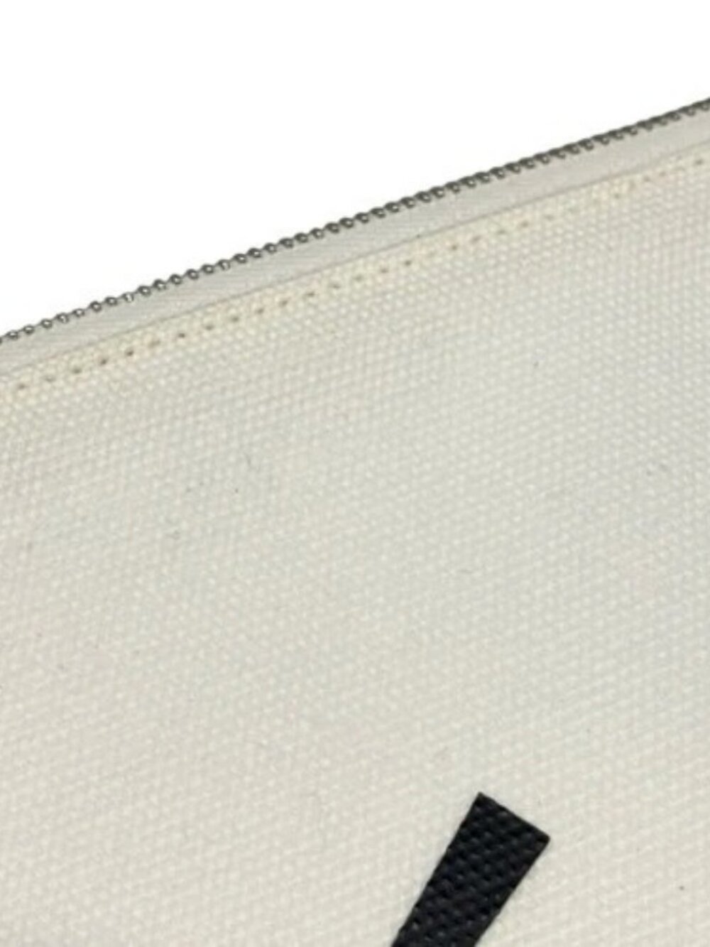 CELINE - Cream Black Canvas Clutch Bag - Picture 13 of 15